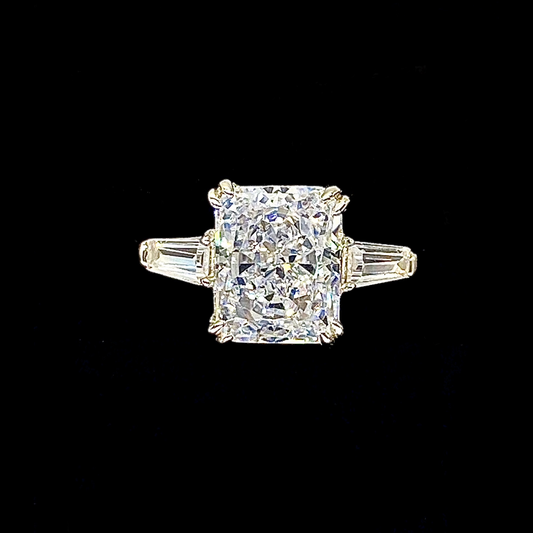 Radiant CZ Crushed Iced Cut in 925 Sterling Silver Ring